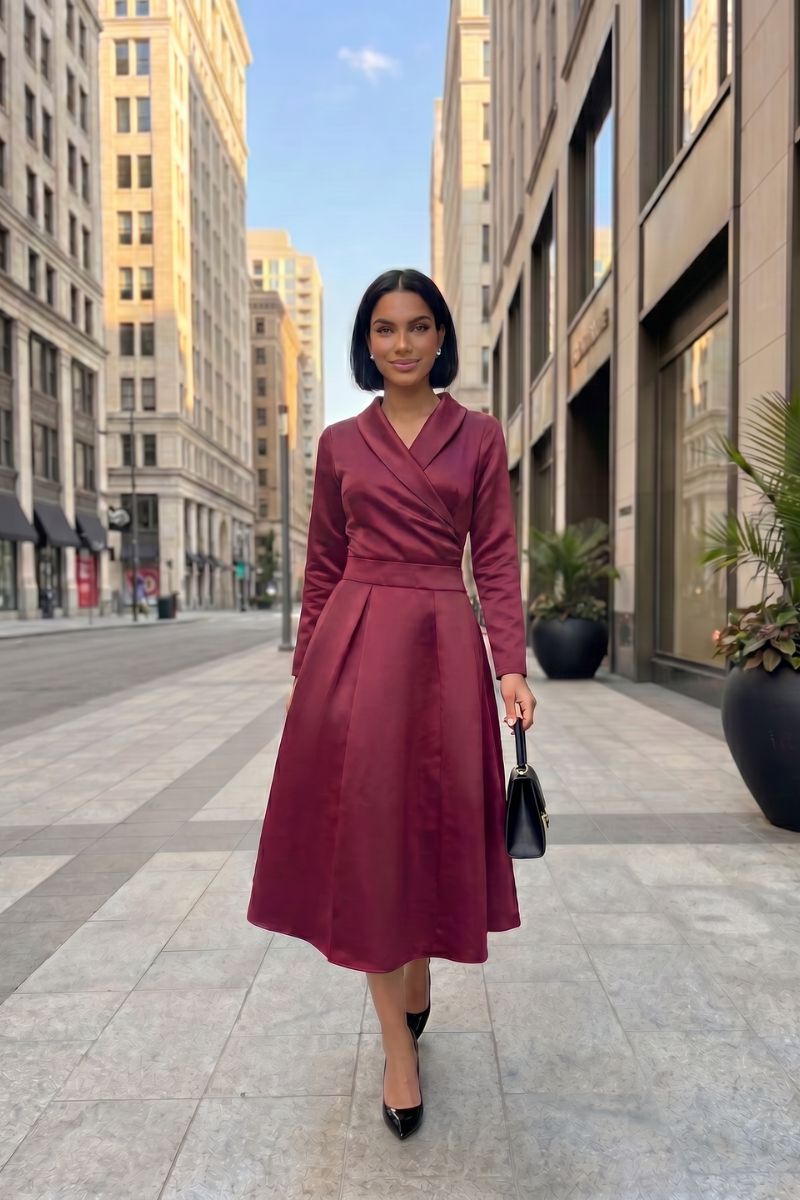 Chic Fitted Midi Dress