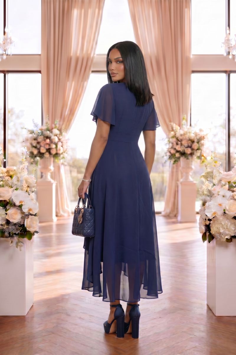 Pleated Chiffon Dress