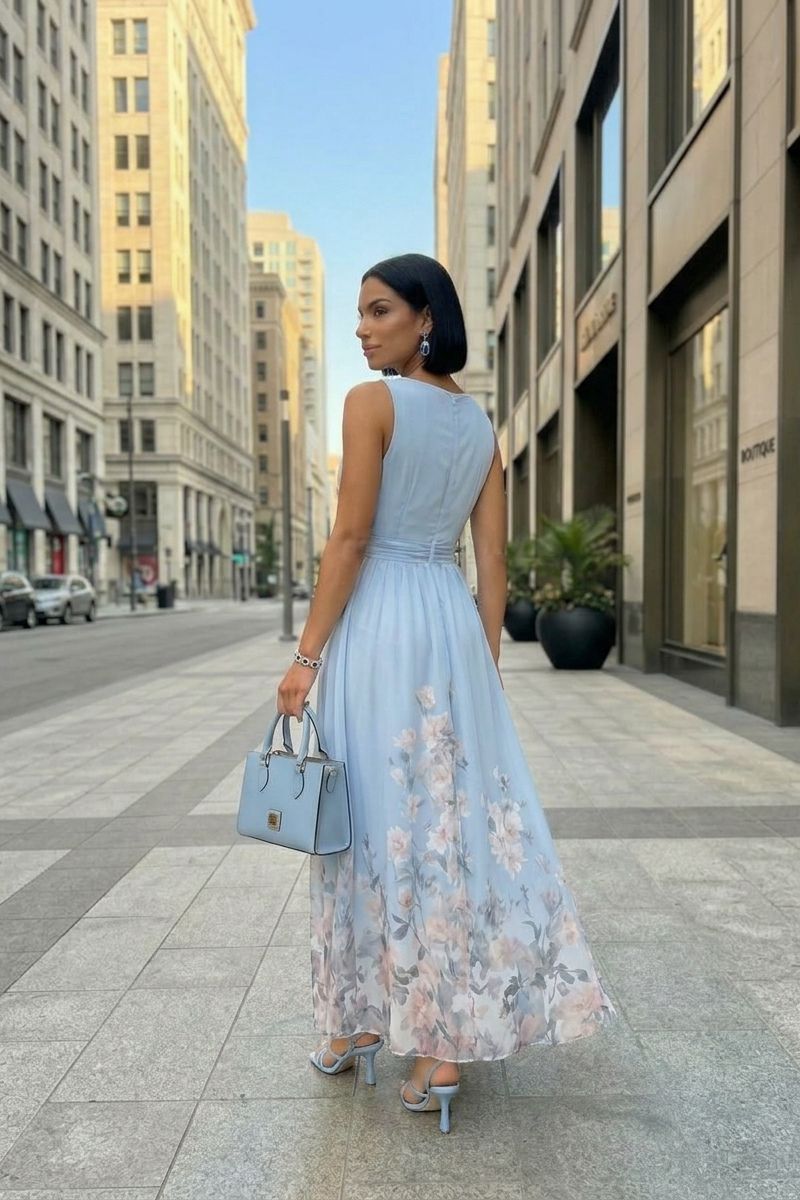 Azure Floral Grace Dress