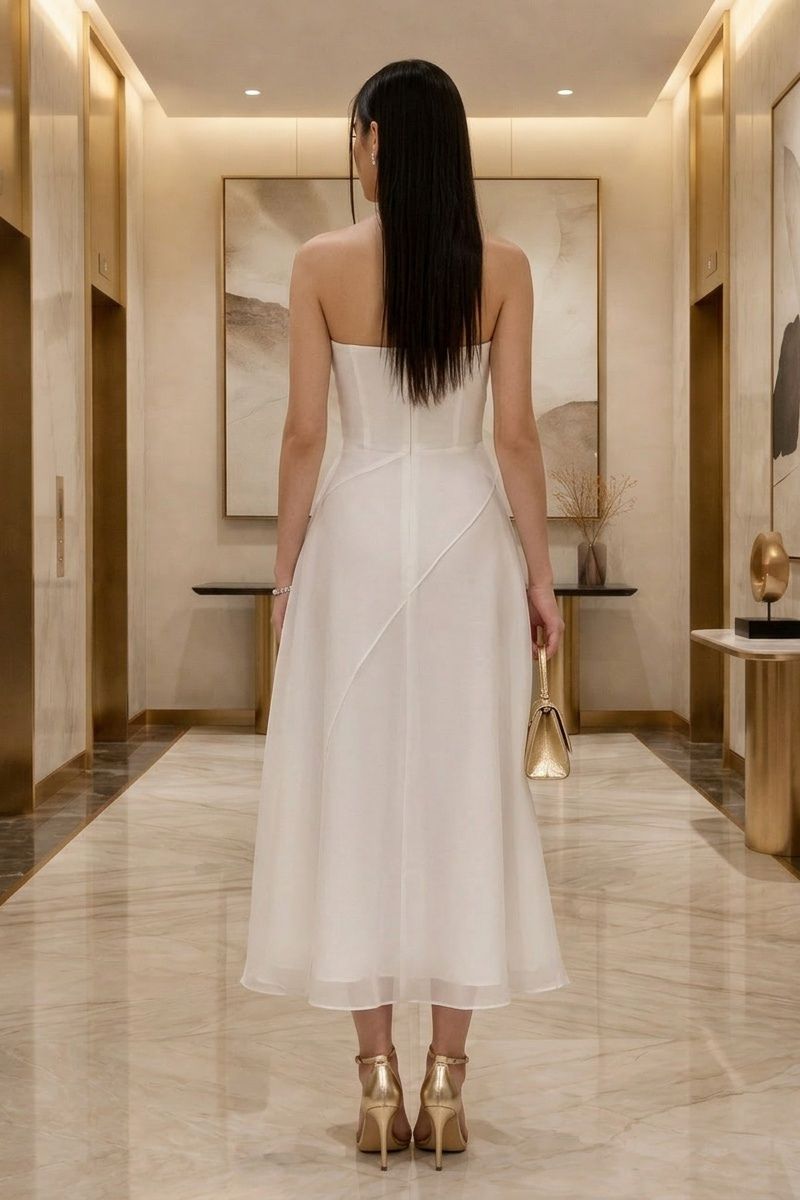 Strapless High-Waisted Dress