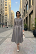 Long Sleeves Waist Dress