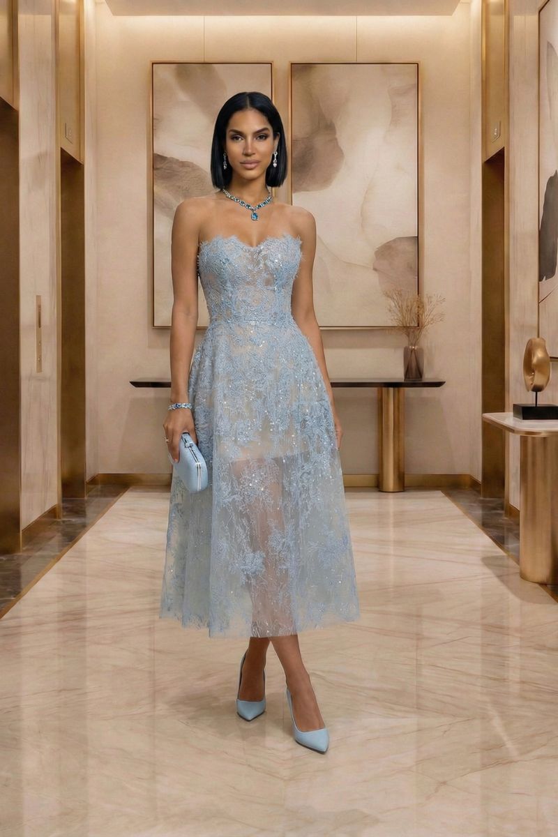 Lace Sequin Floral Dress